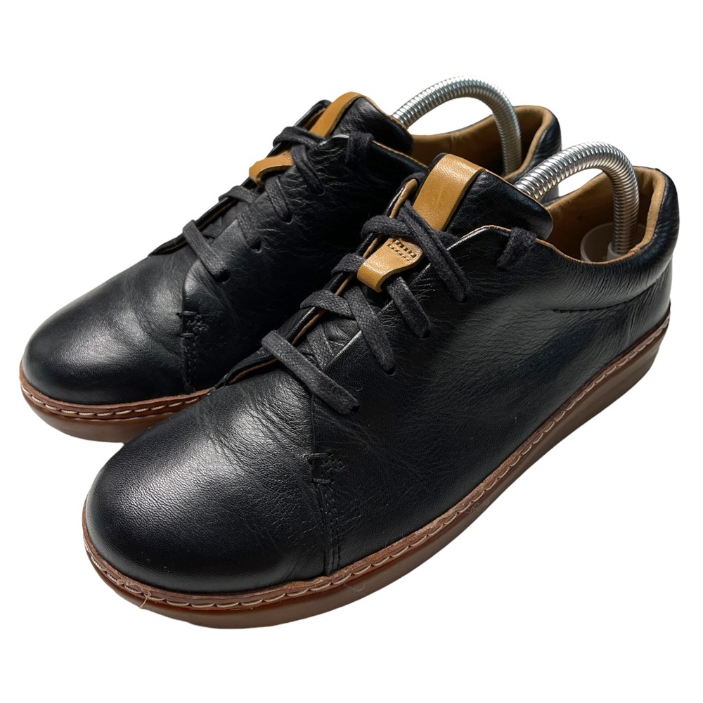 Clarks Artisan Black Brown Leather Welted Shoes Sneakers Sz 8.5